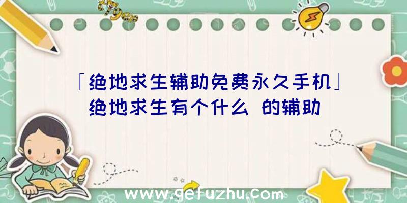 「绝地求生辅助免费永久手机」|绝地求生有个什么
